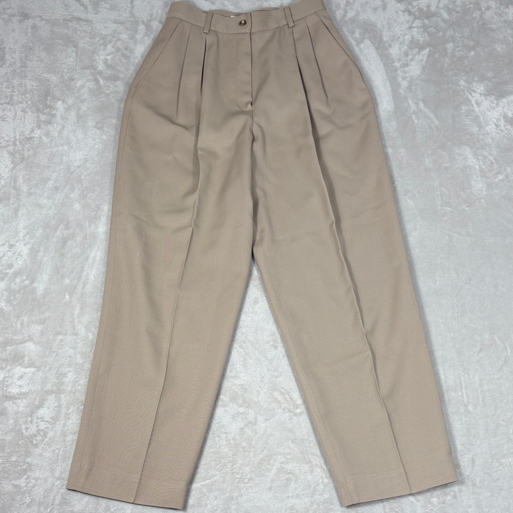 Liz Claiborne Collection Women's Tan Pleated Dress Pants Size 8 Career Office